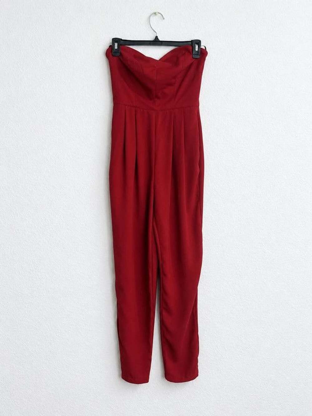 Forever 21 strapless red jumpsuit size small